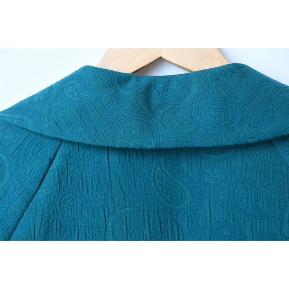 Laura Ashley Cropped Jacket 90s Vintage Women’s Sz Petite S in Teal - Picture 9 of 14